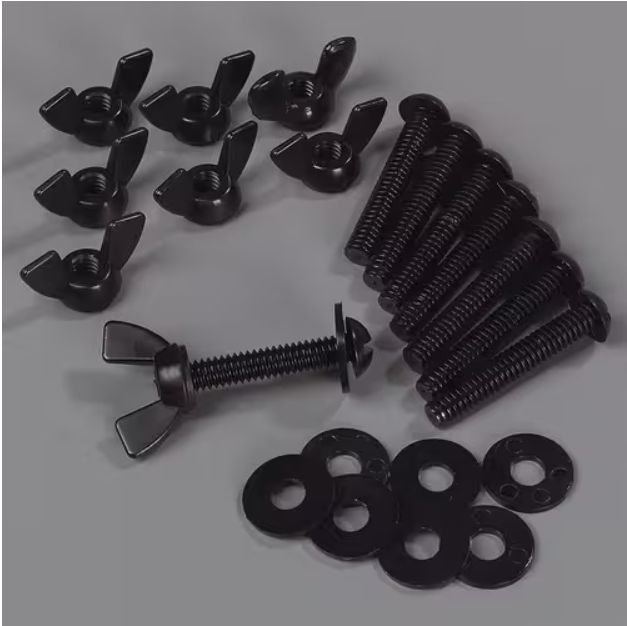 Maintain your tabletop sneeze guard with the 11 x 8 x 6 Inch Black Nylon Double Sided Sneeze Guard Hardware 770400. Designed for compatible two sided systems in commercial buffet and foodservice applications.