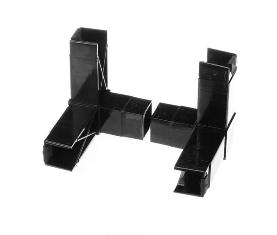 Maintain your sneeze guard system with the 1 Inch Black 90 Degree 3 Prong Sneeze Guard Assembly Blocks 900203. OEM replacement blocks provide precise fitment and sturdy support for compatible commercial foodservice equipment.
