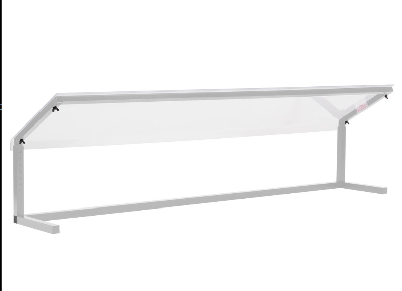 Protect displayed foods with the 73-1/4 Inch Clear Adjustable Single Sided Sneeze Guard 927207. Designed for compatible Five Star Buffet Bars with an adjustable opening height from 11.25 to 17.25 inches.