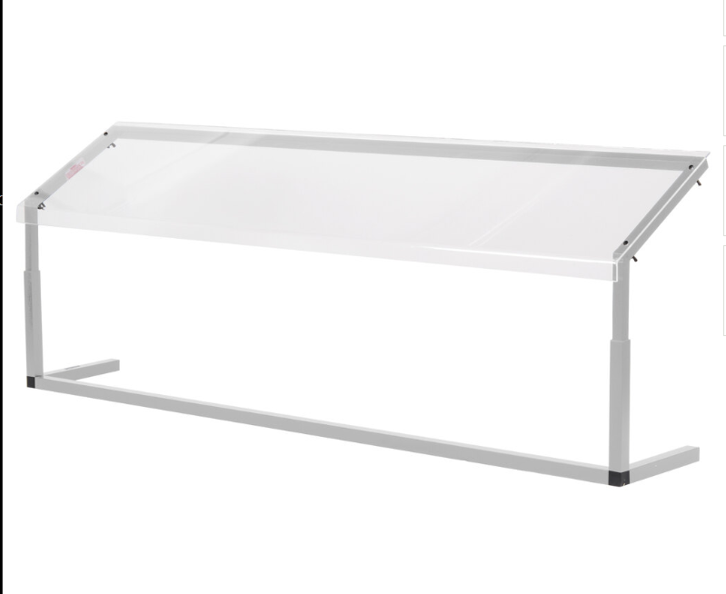 Protect displayed foods with the 73-1/4 Inch Clear Adjustable Single Sided Sneeze Guard 927207. Designed for compatible Five Star Buffet Bars with an adjustable opening height from 11.25 to 17.25 inches.