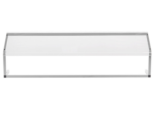 Protect displayed foods with the 73-1/4 Inch Clear Adjustable Single Sided Sneeze Guard 927207. Designed for compatible Five Star Buffet Bars with an adjustable opening height from 11.25 to 17.25 inches.