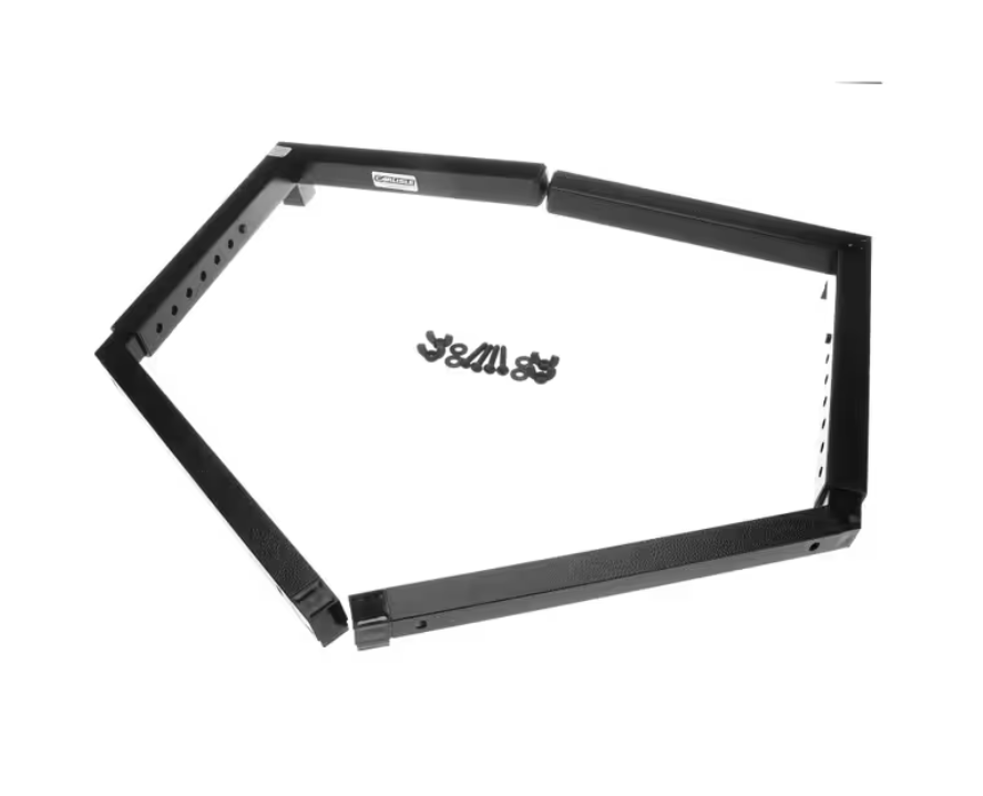 Support your adjustable sneeze guard system with the Black Adjustable Single Sided Sneeze Guard Legs 994803. Designed for stable positioning and dependable support in commercial buffet and foodservice applications.