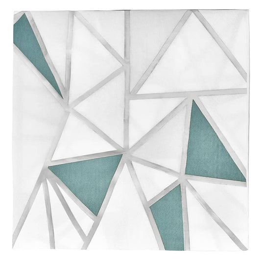 Stylish Mosaic Lunch Napkins in gold, silver. Perfect for weddings, parties, and upscale events. High-quality, absorbent, and elegant disposable napkins for any occasion.