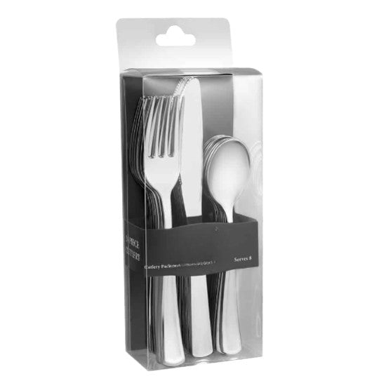 Polished Combo Box with elegant disposable cutlery in Gold, Silver, and Rose Gold. Ideal for weddings, catering, and special events with a premium, stylish, and durable design.