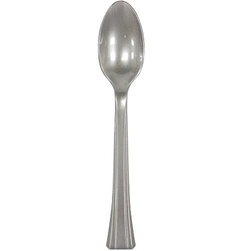Elegant disposable teaspoons in Clear, Silver, Pearl, Gold, and Sahara, ideal for tea, coffee, desserts, and catering events—durable, stylish, and food-safe for any occasion.