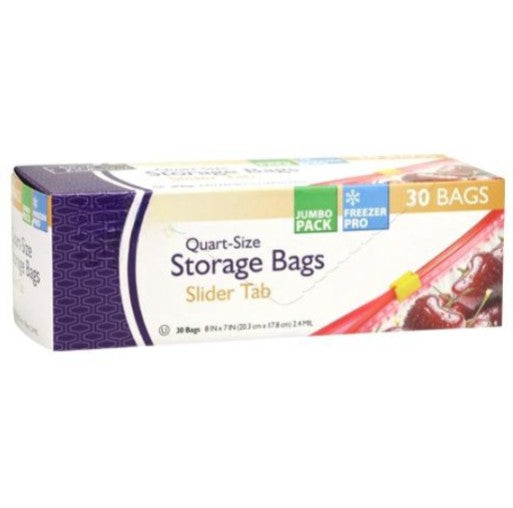 Quart-size slider storage bags, BPA-free food bags, leakproof seal, meal prep bags, pantry storage, freezer-safe bags, airtight food storage, durable plastic bags, portion control, snack bags.