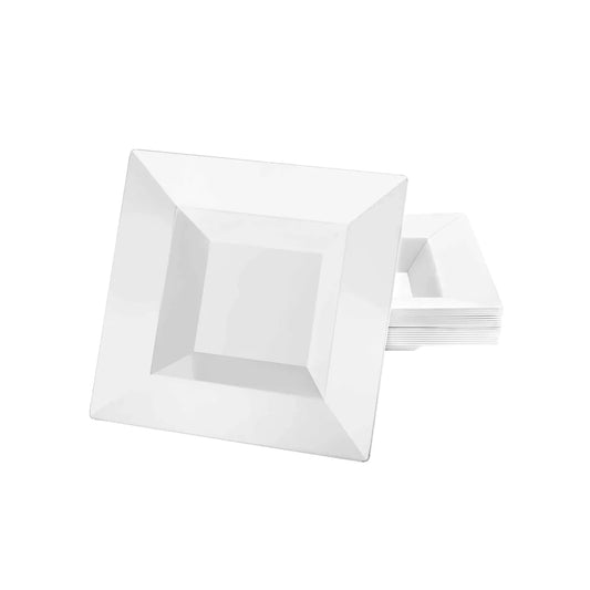 Squares Pearl Bowls in 5oz and 12oz sizes with a refined pearl finish, ideal for serving soups, salads, desserts, and side dishes at elegant dining events.