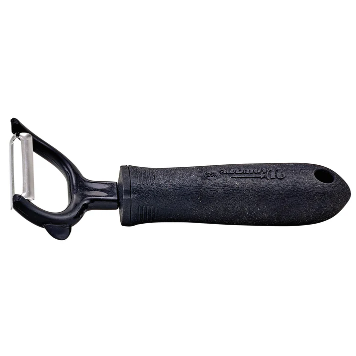 (Straight Edge, Serrated Edge, Julienne) Peeler 12/Pack has a razor sharp steel blade with a straight edge for easy peeling of potatoes, carrots, and cucumbers. With its comfort-molded offset handle, this peeler provides a comfortable, secure grip so that you can peel vegetables safely. Great for peeling wider vegetables.