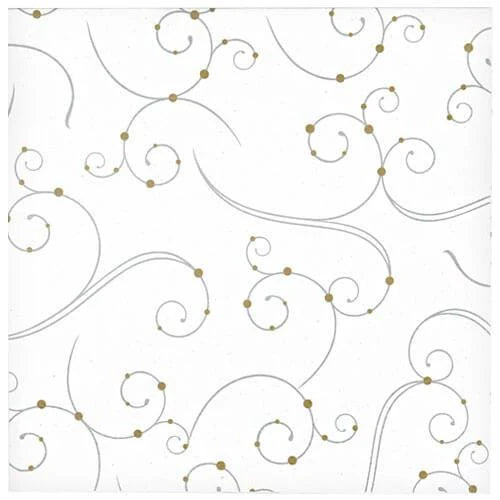 Swirls & Pearls Elegant Lunch Napkin with intricate swirl and pearl design. Premium disposable napkins for weddings, parties, and upscale dining. Soft, durable, and stylish for any event.