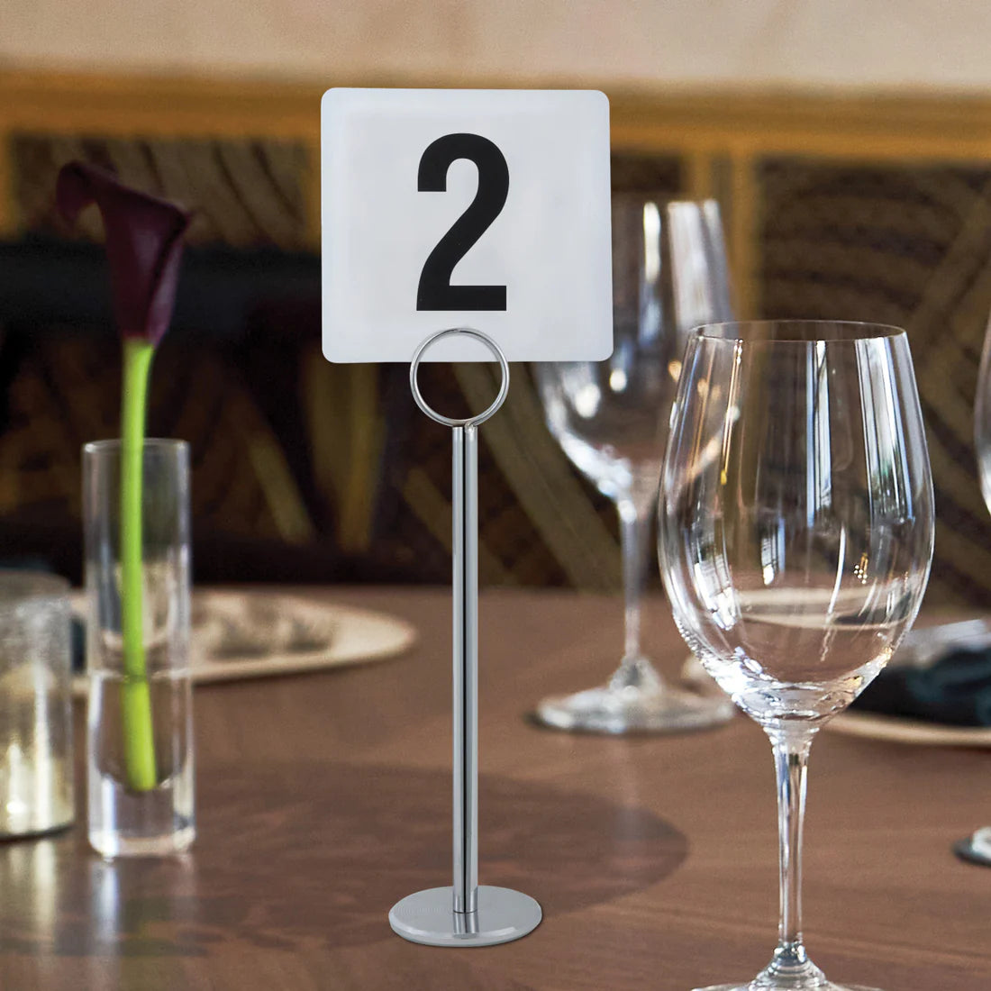 Winco TBH-12 to TBH-8, 12", 15", 18" and 8" Chrome Table Number Holder