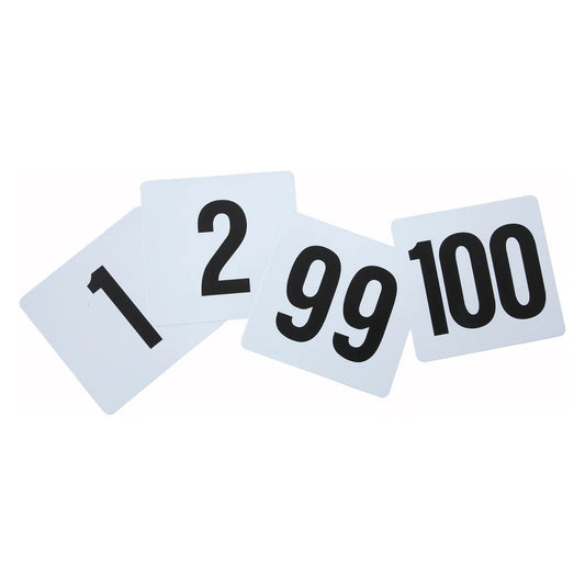 Winco TBN-100 to TBN-50 4"x 3-3/4",1-100 to 1-50 Plastic Table Numbers
