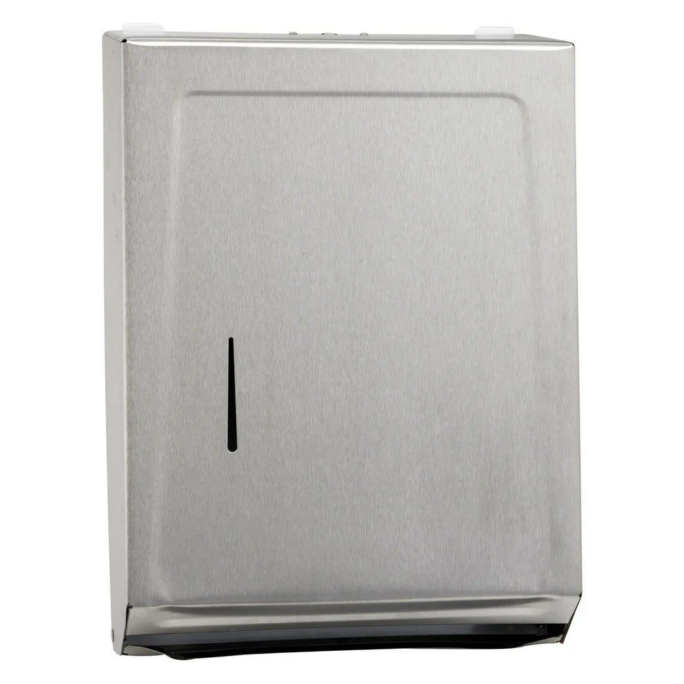 Winco TD-600/700, M/C-Folds, White S/S Paper Towel Dispenser