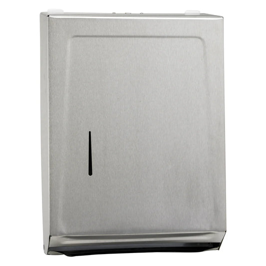 Winco TD-600/700, M/C-Folds, White S/S Paper Towel Dispenser