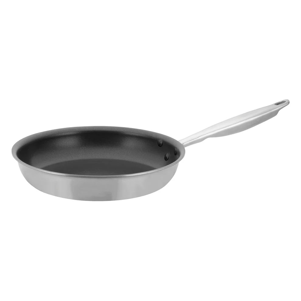 Winco TGFP-10NS-8NS, 7-14" Triply S/S Fry Pan w/Helper Hdl, Non-stick