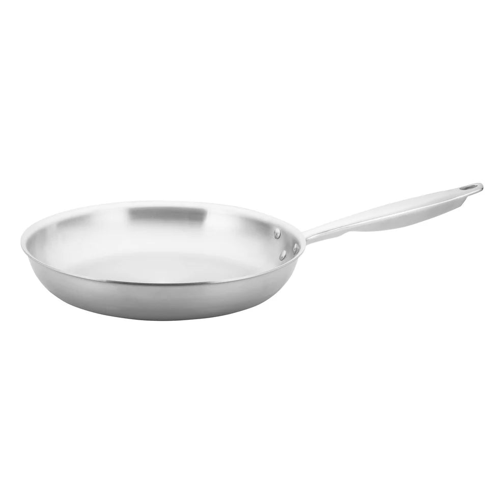 Winco TGFP-10 to 8, 7 to 14" Triply S/S Fry Pan w/Helper Hdl
