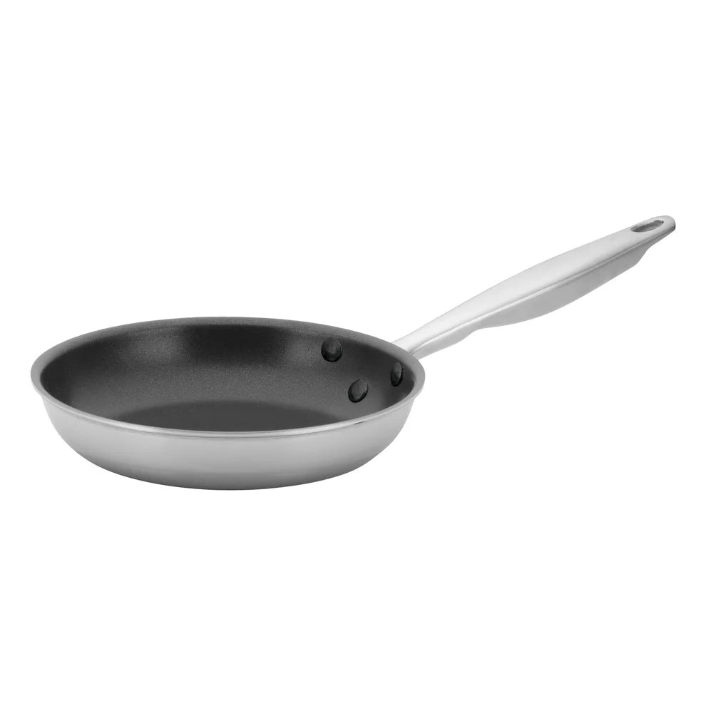 Winco TGFP-10NS-8NS, 7-14" Triply S/S Fry Pan w/Helper Hdl, Non-stick