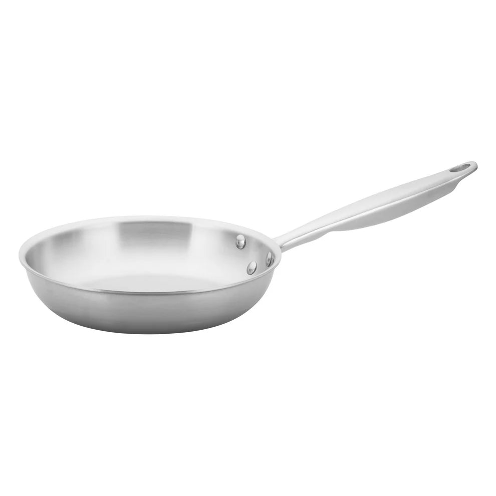 Winco TGFP-10 to 8, 7 to 14" Triply S/S Fry Pan w/Helper Hdl