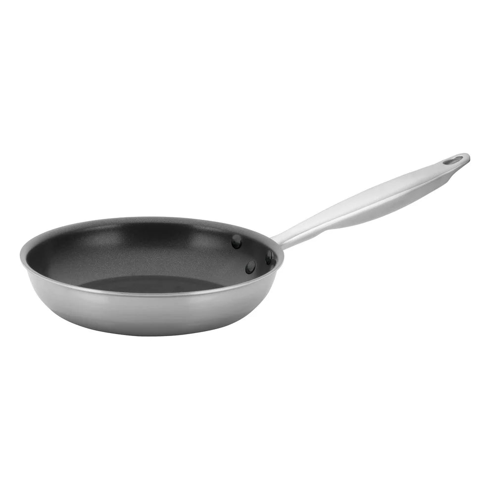Winco TGFP-10NS-8NS, 7-14" Triply S/S Fry Pan w/Helper Hdl, Non-stick