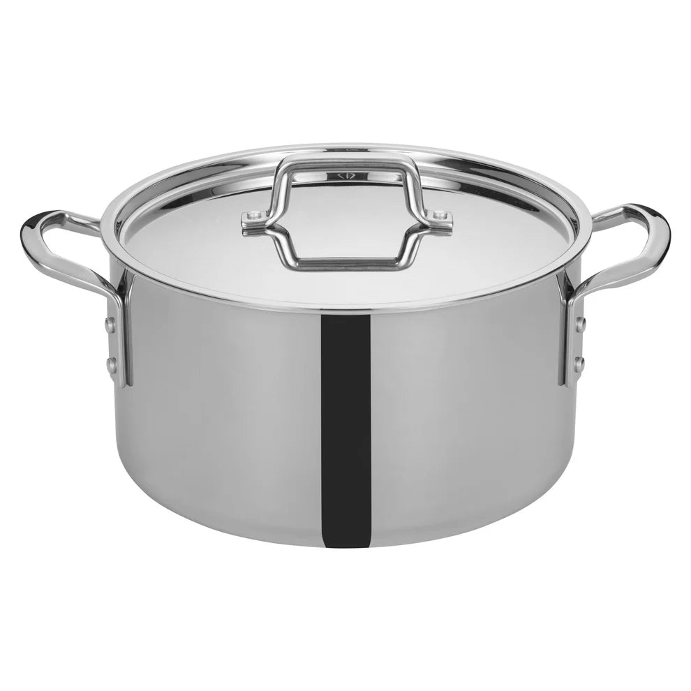 Winco TGSP-12 to 8, 4.5-20qt Triply S/S Stock Pot w/Cover
