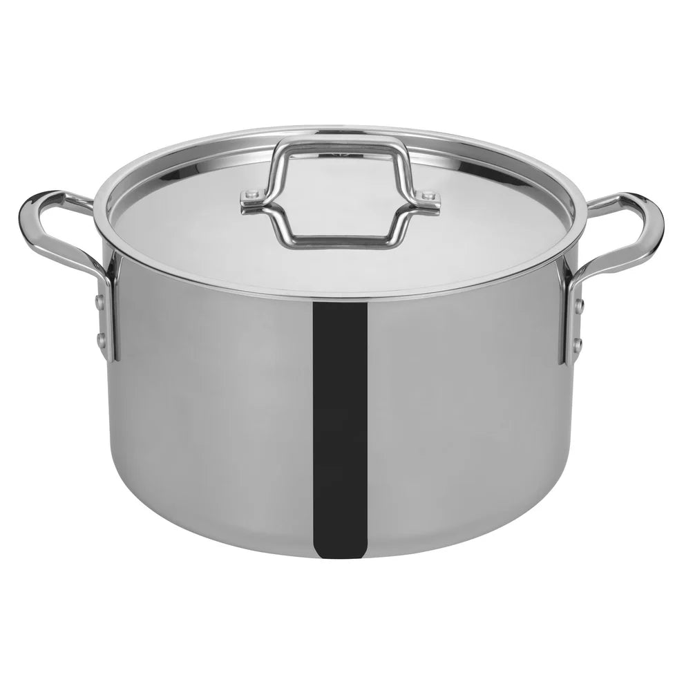Winco TGSP-12 to 8, 4.5-20qt Triply S/S Stock Pot w/Cover