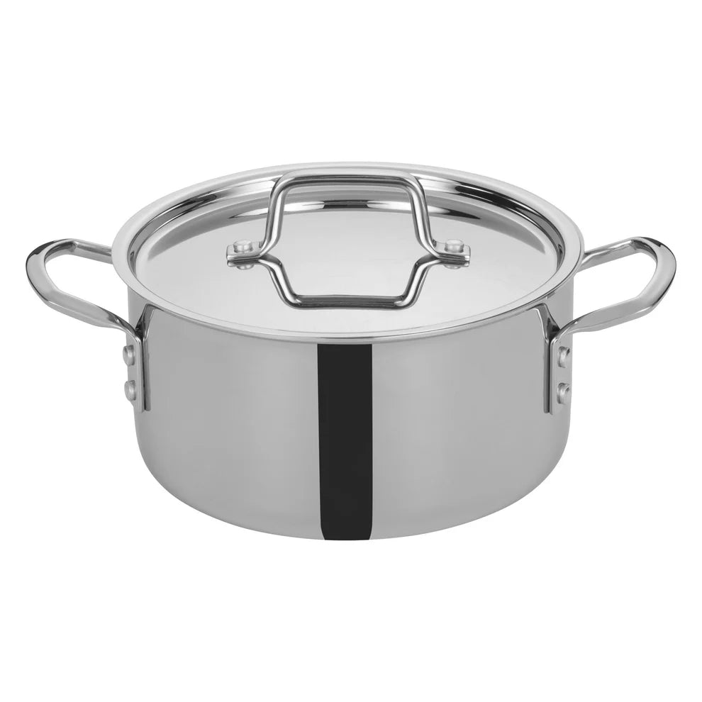 Winco TGSP-12 to 8, 4.5-20qt Triply S/S Stock Pot w/Cover