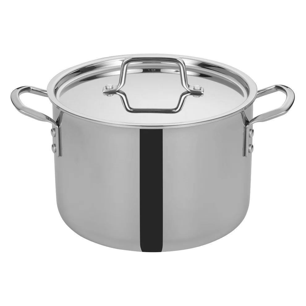 Winco TGSP-12 to 8, 4.5-20qt Triply S/S Stock Pot w/Cover