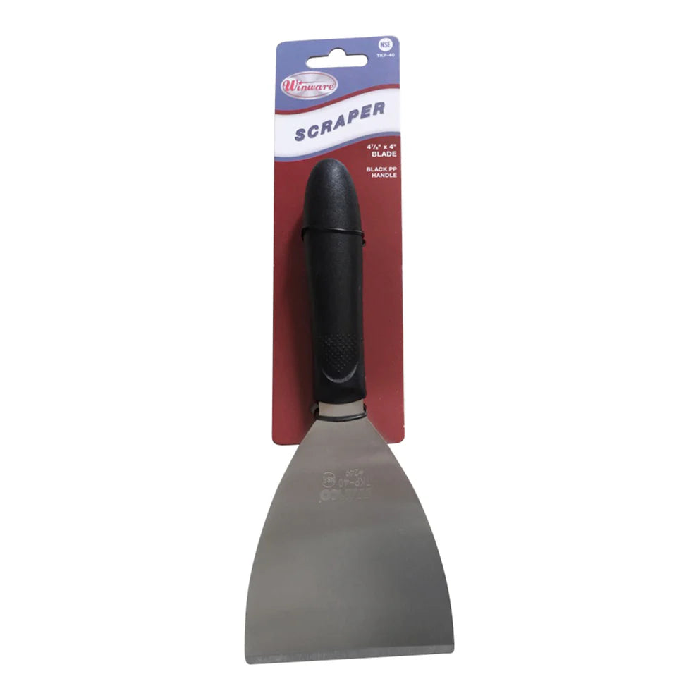 Winco TKP-40/TWP-40, 4-7/8x4" Blade Black/White PP Hdl Scrapers, EA