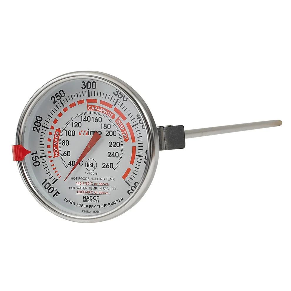 Winco TMT-CDF5, 3" Dial, 12" Probe Deepfry/Candy Thermometer