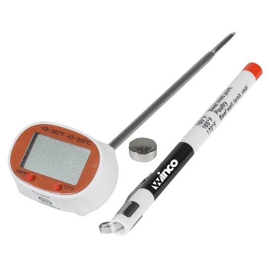 Winco TMT-DG2, 1-3/16" LCD, 4-3/4" Probe, White Digital Thermometer