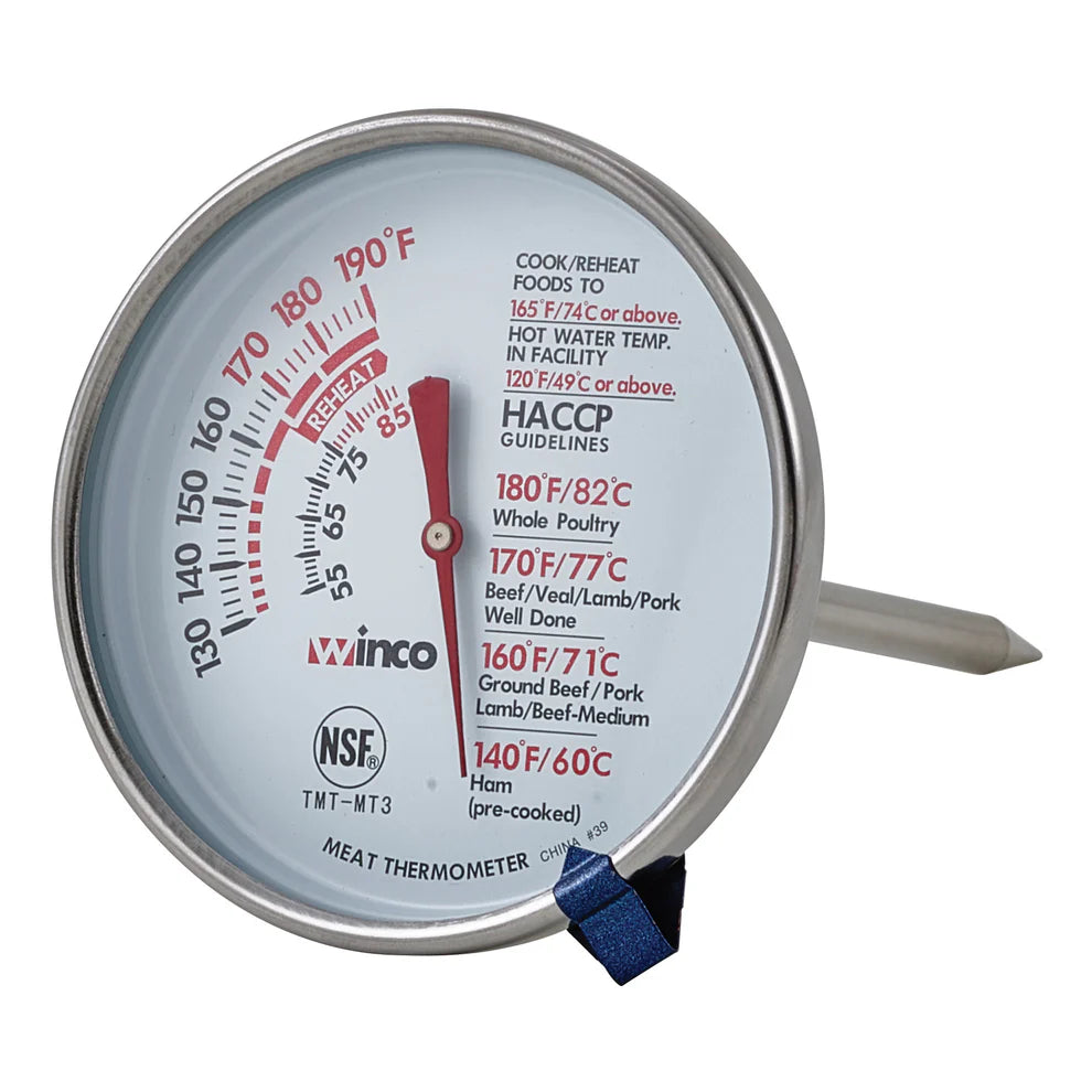 Winco TMT-MT2/MT3, 2&3" Dial, 5" Probe Meat Thermometer, EA