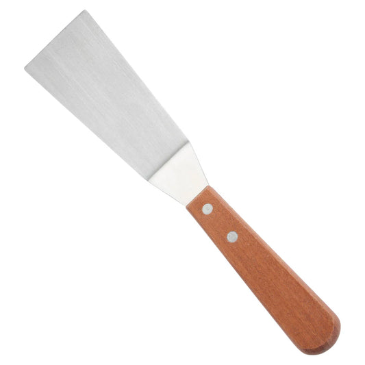 Winco TN165, 4-1/4" x 2-1/8" Blade Grill Spatula w/Offset, Wooden Hdl