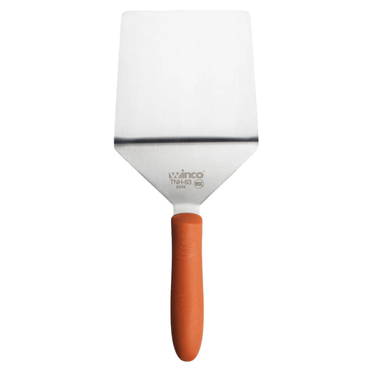 Winco TNH-63, 5x6" Blade Orange Nylon Turner w/Cutting Edge, High Heat