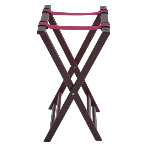 Winco TR-33W and TR-34W 32"H, Walnut and Mahogany Folding Tray Stand