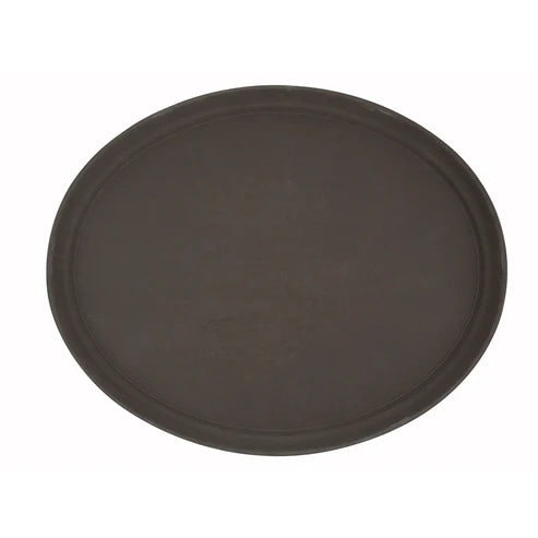 Winco TRH-11 to TRH-2722K, 11" to 22", Brown/Black Rubber Lined Tray