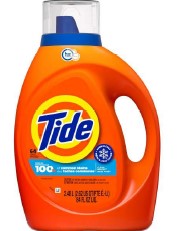 Tide Liquid HE Laundry Detergent with Downy, April Fresh scent, 2.48 L (84 fl oz) bottle for high-efficiency washers.