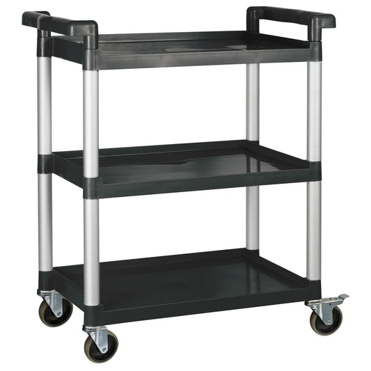 Winco UC-2415G to 3019K, 3-Tier Gray & Black Plastic Utility Cart