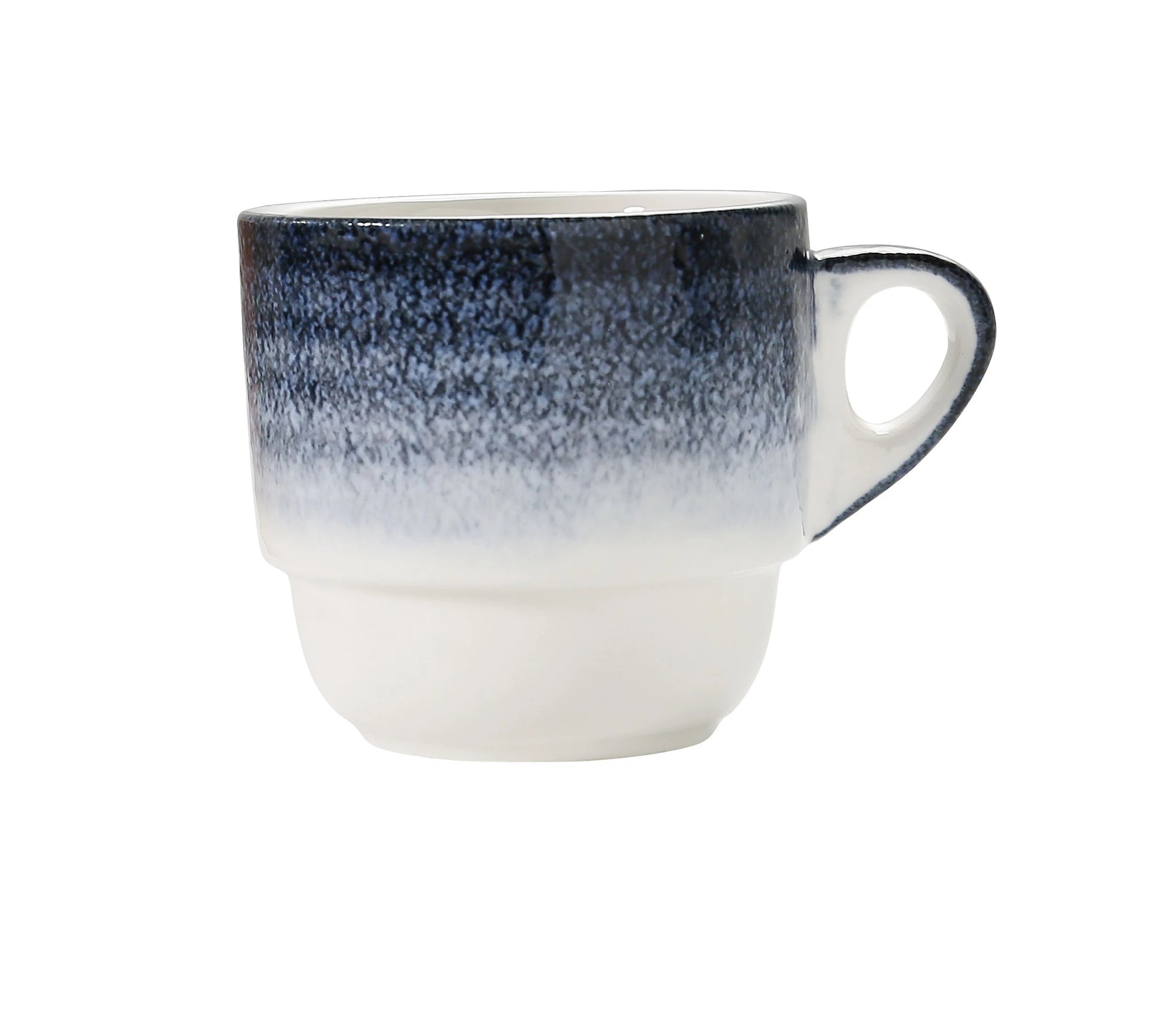 Yanco Stackable Cup UN-001 brings celestial charm to any beverage presentation with its signature dark blue swirl and smooth white base. Crafted for both style and practicality, this 6 oz porcelain cup is perfect for serving coffee, tea, espresso drinks, or small specialty beverages. Its durable build and stackable design make it ideal for restaurants, cafés, hotels, and modern home kitchens looking to maximize space without sacrificing aesthetic appeal.
