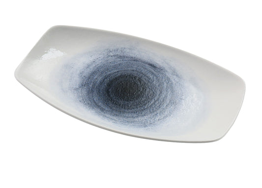 Yanco Rectangular Plate UN-210 brings cosmic elegance to the table with its signature swirling blue center and sleek modern form. This 10 × 5.875-inch porcelain plate is ideal for appetizers, desserts, shared bites, or artistic chef plating. Its curved rectangular shape and vibrant galaxy-inspired glaze make every presentation visually striking, whether used in restaurants, hotels, catering displays, or elevated home dining.