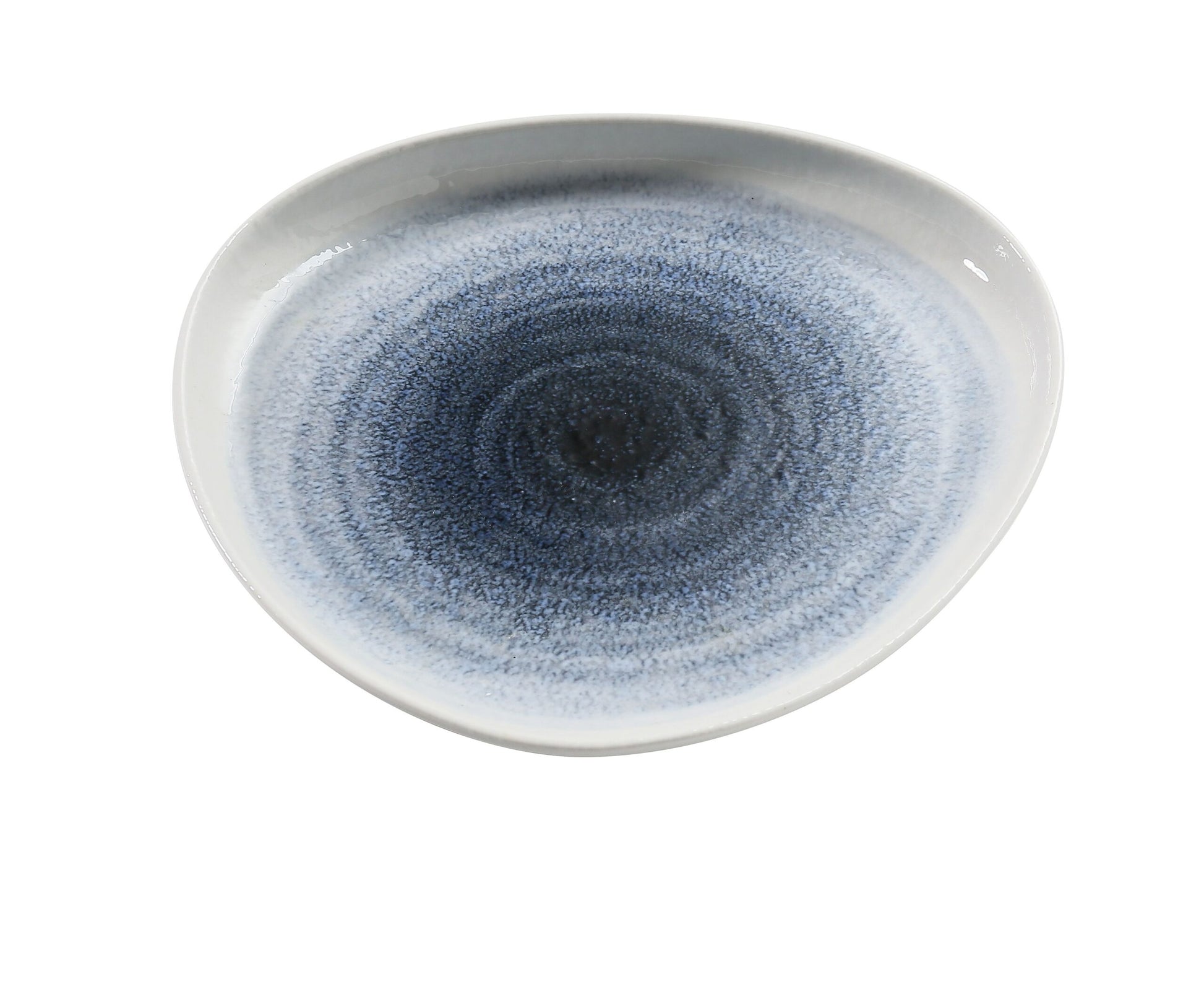 Yanco Triangle Plate UN-309 brings a striking celestial aesthetic to your table with its deep blue, vortex-style center and smooth triangular form. This uniquely shaped dinner plate adds an artistic, modern edge to entrées, shared plates, and creative presentations. Its durable porcelain body stands up to commercial use while offering a refined, gallery-worthy look perfect for restaurants, hotels, catering, and elevated home dining.