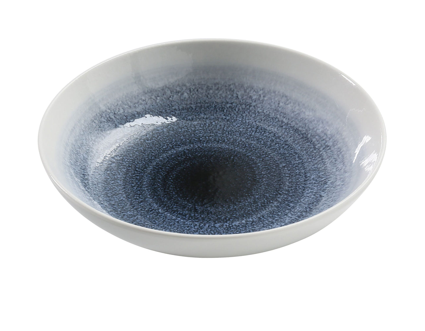 Yanco Salad/Soup Bowl UN-608 brings artistic depth to your tabletop with its signature cosmic swirl. The rich blue center transitions into soft gradients that make every dish look more vibrant and intentional. Ideal for soups, salads, small entrées, and composed presentations, this bowl blends elegance with everyday durability for restaurants, hotels, and elevated home dining.