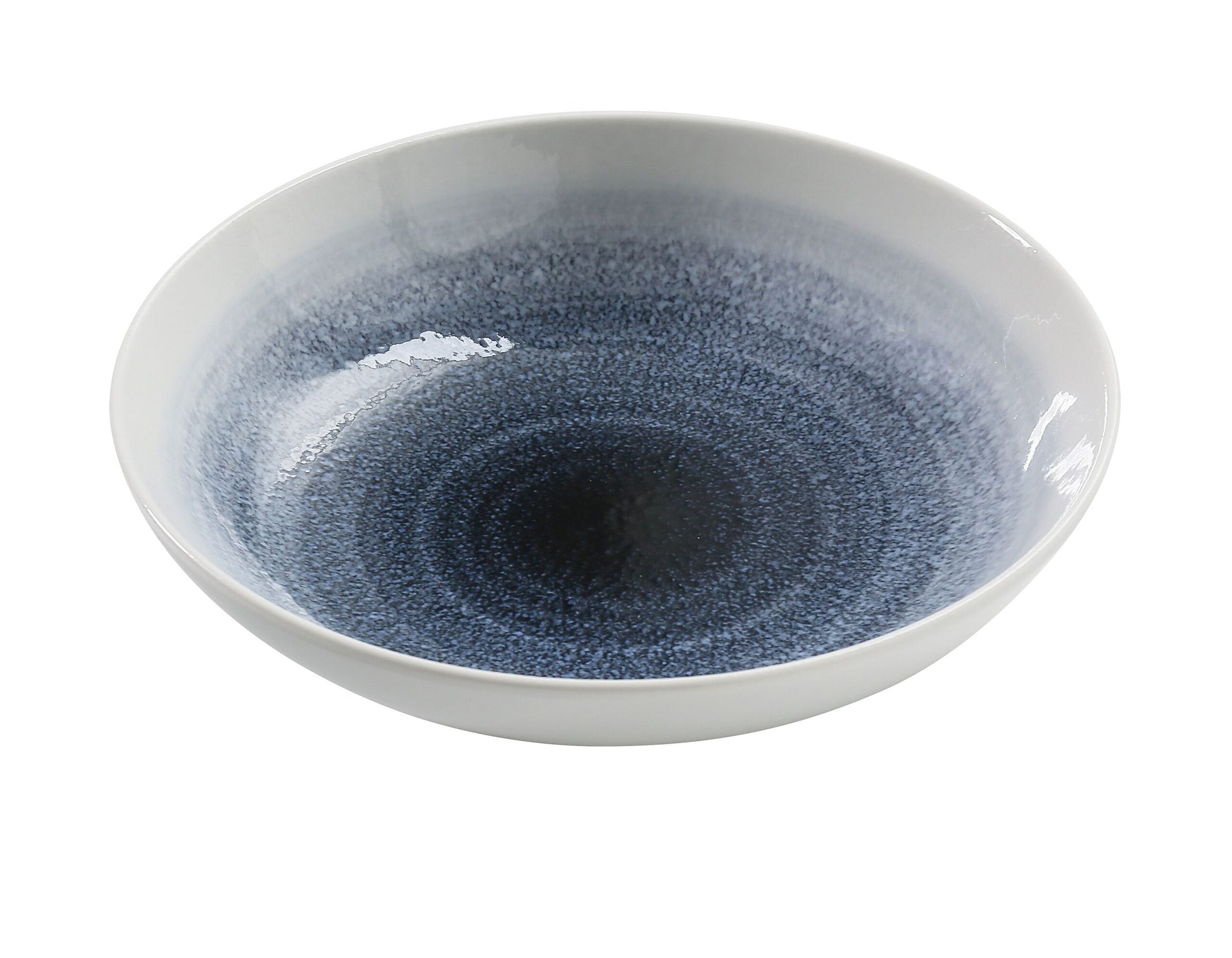 Yanco Salad/Soup Bowl UN-608 brings artistic depth to your tabletop with its signature cosmic swirl. The rich blue center transitions into soft gradients that make every dish look more vibrant and intentional. Ideal for soups, salads, small entrées, and composed presentations, this bowl blends elegance with everyday durability for restaurants, hotels, and elevated home dining.
