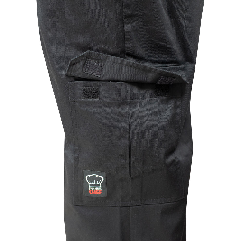Winco UNF-11KL to 11KXXL, S to2XL Black Cargo Chef Pants, EA