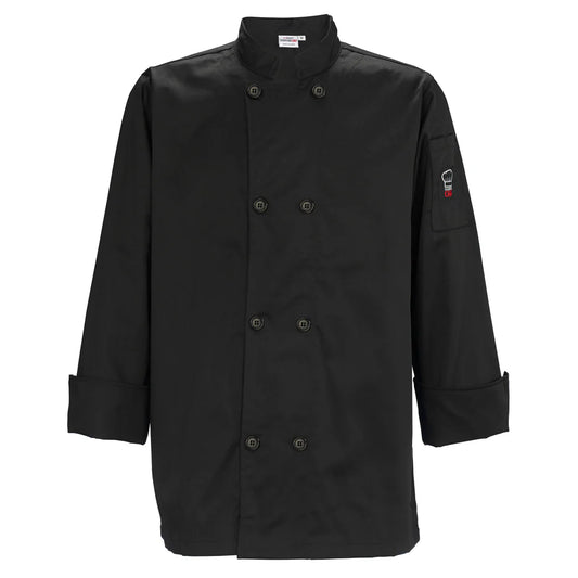Winco UNF-6K3XL to 6WXXL, S-4XL B/R/W Tapered Chef Men's Jacket, EA