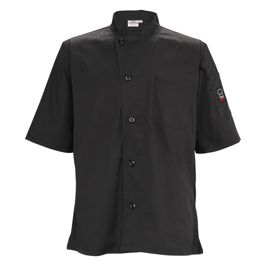 Winco UNF-9K3XL to 9WXXL, S-3XL Short Sleeve B/W Ventilated Cook Shirt