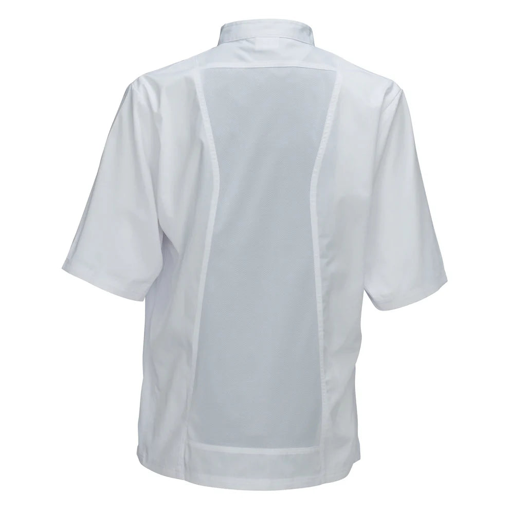 Winco UNF-9K3XL to 9WXXL, S-3XL Short Sleeve B/W Ventilated Cook Shirt