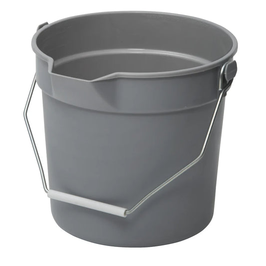 Winco UPP-10G to 14R, 10/14 Qt PP Red/Gray Utility Pail w/ Pour Spout