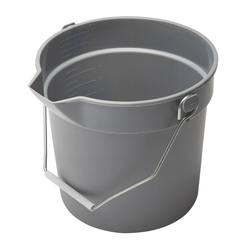 Winco UPP-10G to 14R, 10/14 Qt PP Red/Gray Utility Pail w/ Pour Spout