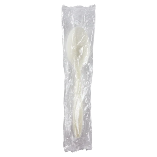 Beige Bio Based Heavy Weight Individually Wrapped Teaspoons