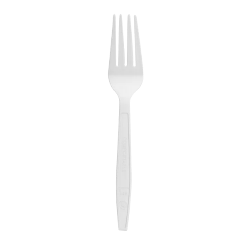 Natural Beige CPLA Medium Weight Disposable Fork For Dining & Catering