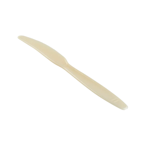 Beige Bio Based Heavy Weight Individually Wrapped Disposable Knives